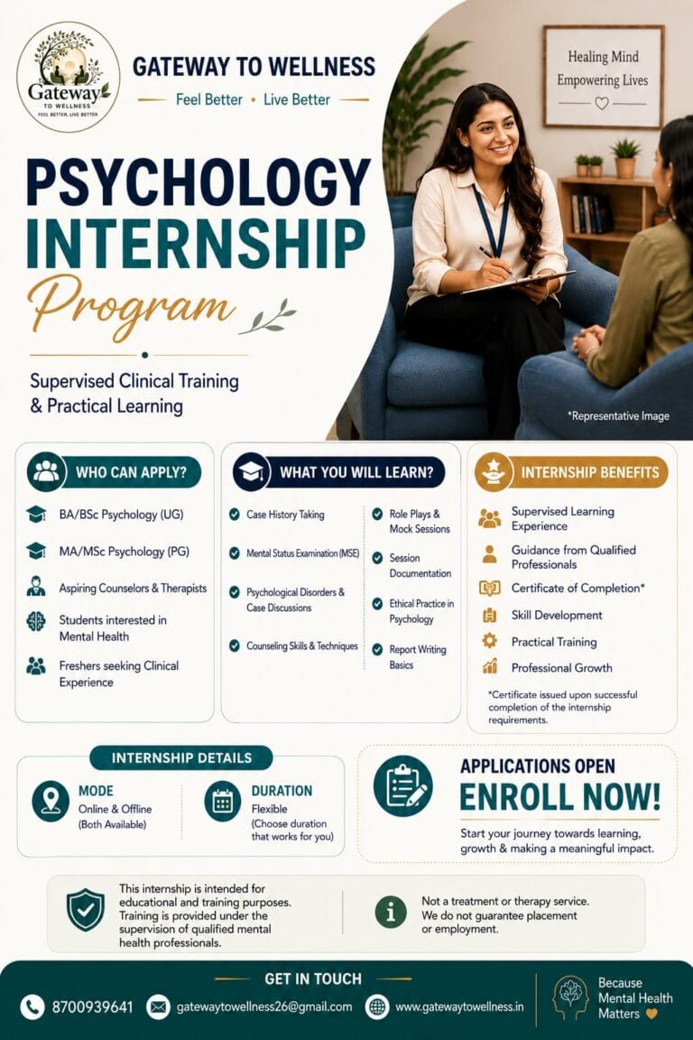 Psychology Internship in Gurgaon